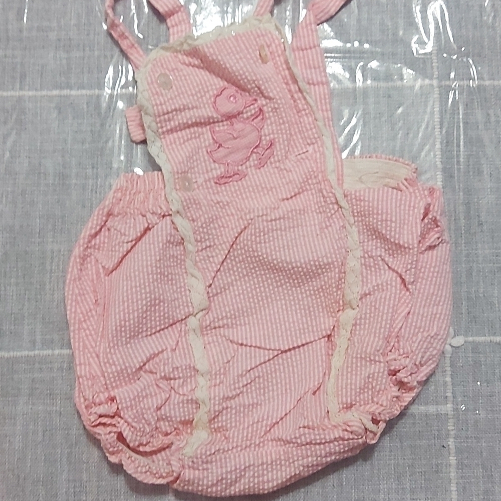 Vintage pink shorts overalls